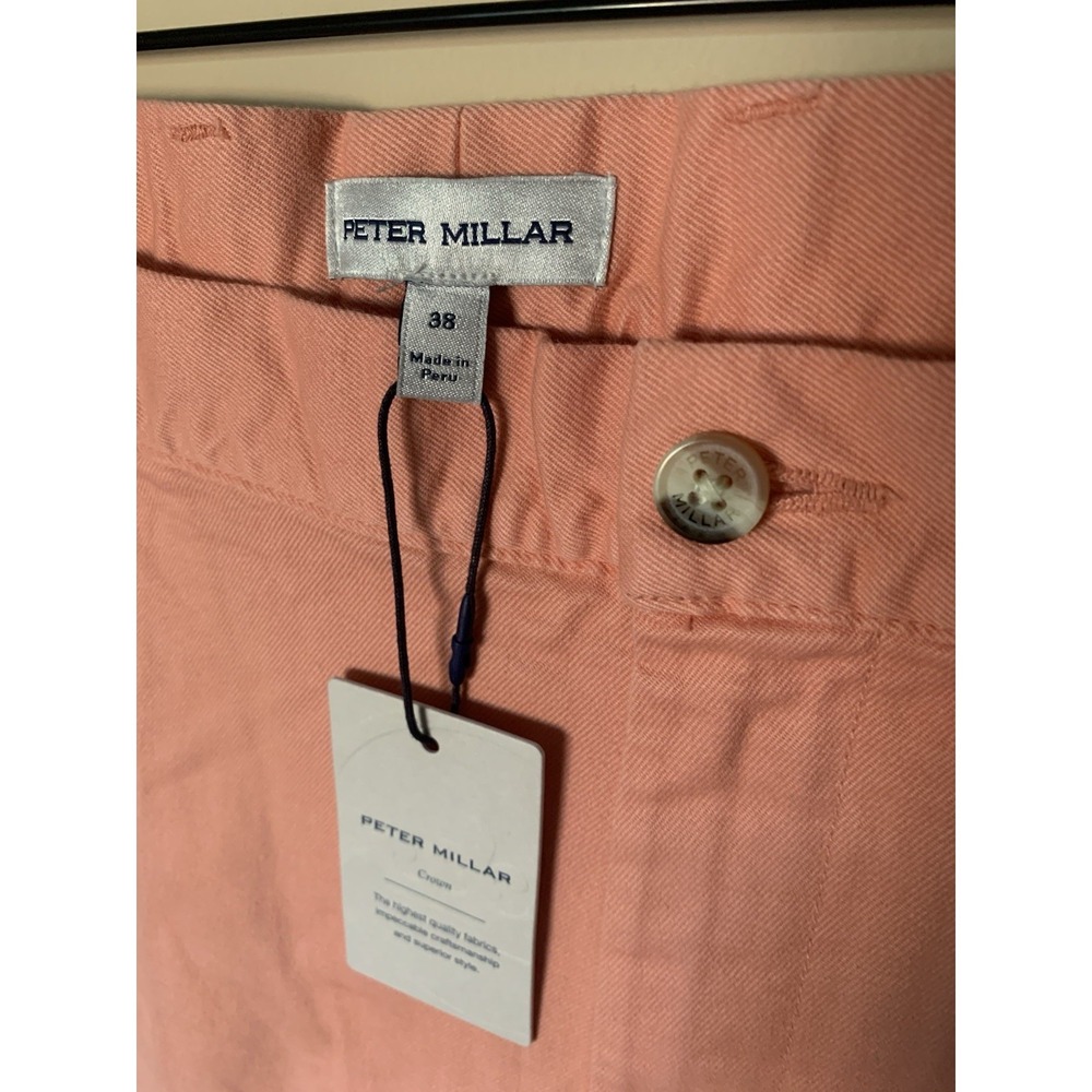 PETER MILLAR Pilot‎ Twill Shorts Chino peachy pink Mens Size 38 NWT - Picture 3 of 14
